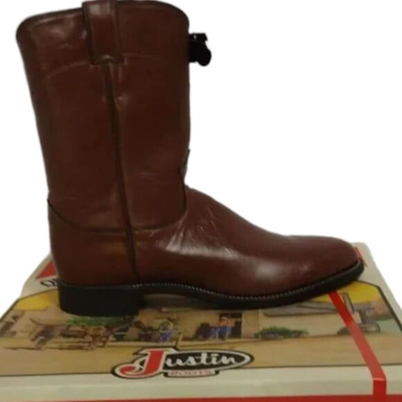 NWT Justin Boots 3404 Leather Roper Boots W/ A Bonus Surprise 10A! CONSIGNMENT! - Picture 9 of 15